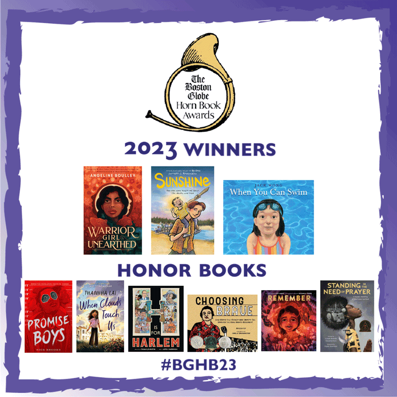 'When You Can Swim,' 'Warrior Girl Unearthed' and 'Sunshine' Win 2023 Boston Globe-Horn Book Awards