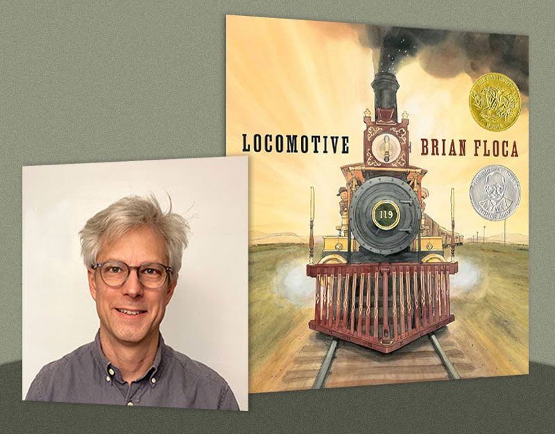 Photo of Brian Floca and Locomotive Cover