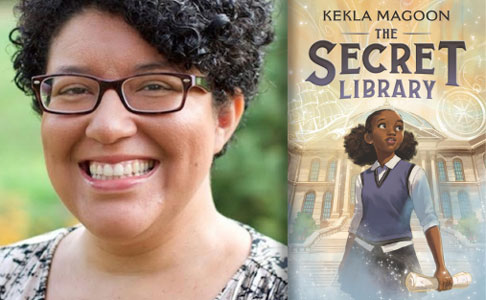 Kekla Magoon co-author of Blue Stars Series, Mission One: The Vice-Principal Problem, and author of The Secret Library (both May 2024, Candlewick)