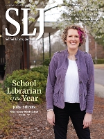 SLJ April 2023 cover/ Julie Stivers, School Librarian of the Year